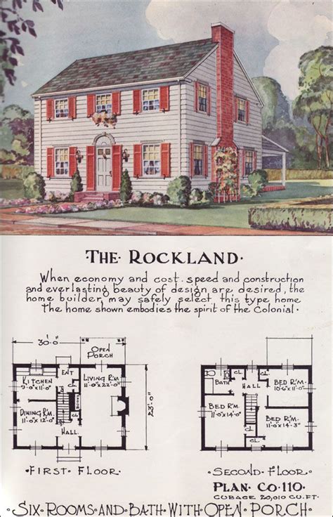 colonial style house plans 1950s.